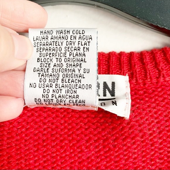 Vintage Sweater V-Neck Western Connection Beaded Knit Raime Cotton Bling M - Picture 9 of 9